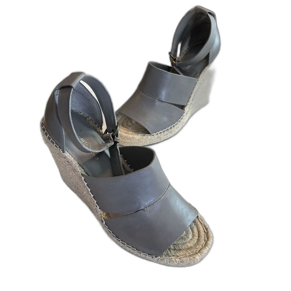 Treasure & Bond Gray Sannibel Espadrille Platform Wedge Sandals Size 8M